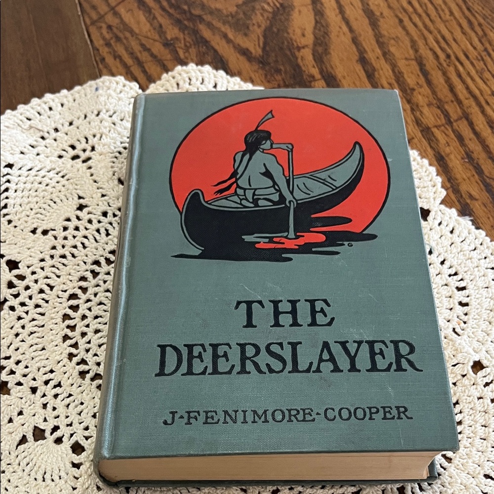 Vintage hardcover The Deerslayer Book with Illustrated Cover
